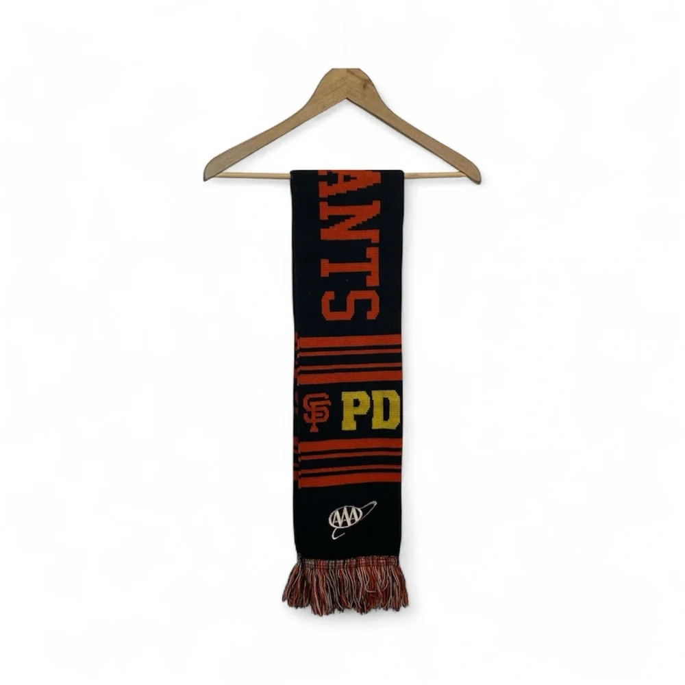 SF San Francisco Giants Black and Orange Scarf with SFPD Law enforcement Logo